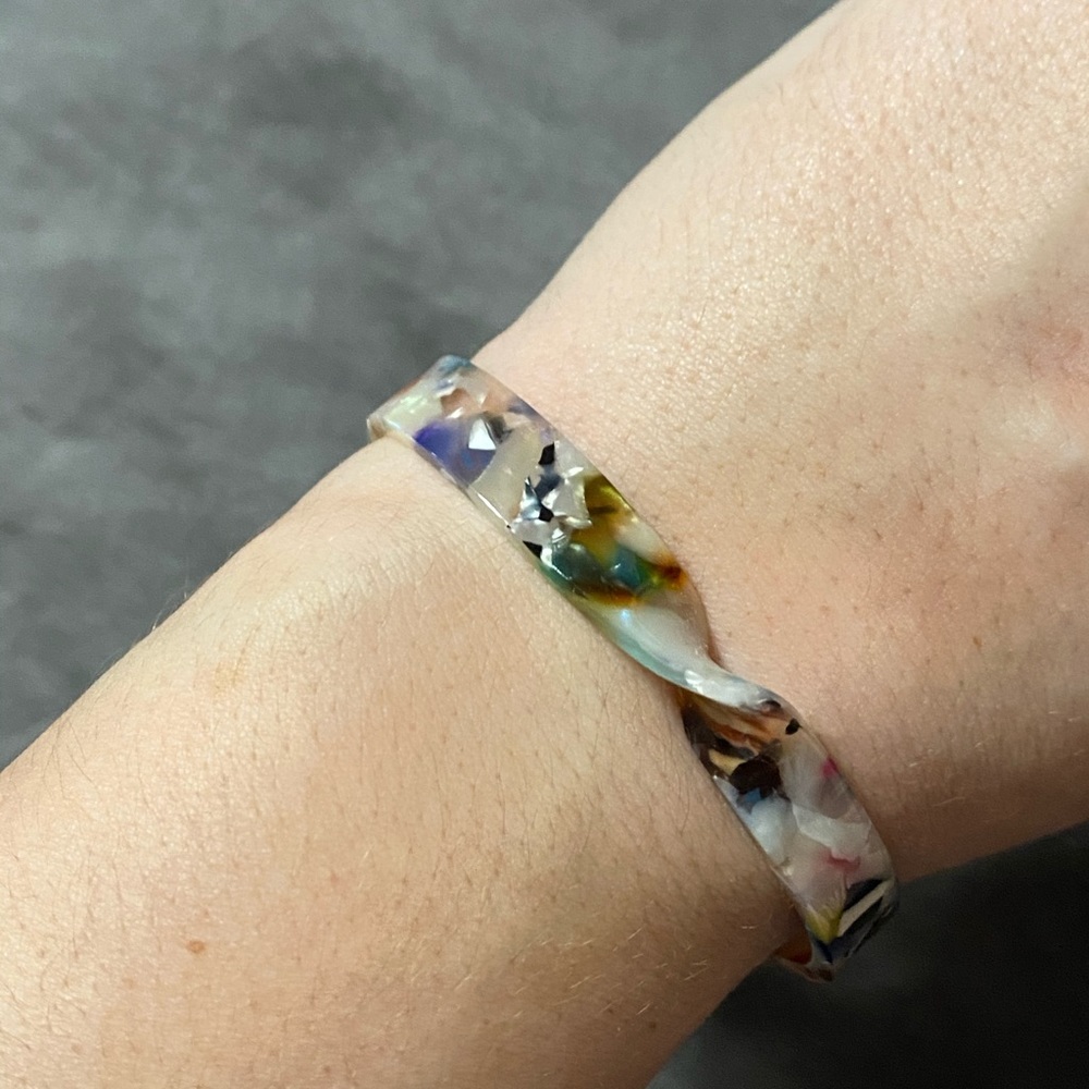 Twist Acrylic Multi-Colored Slip On Bracelet